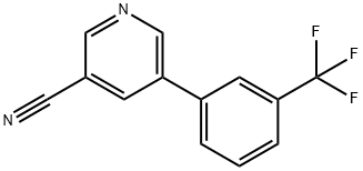 5-(3-(三氟甲基)苯基)烟腈 结构式