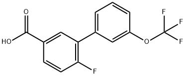 4-Fluoro-3-(3-trifluoromethoxyphenyl)benzoic acid 结构式