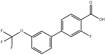 2-Fluoro-4-(3-trifluoromethoxyphenyl)benzoic acid 结构式