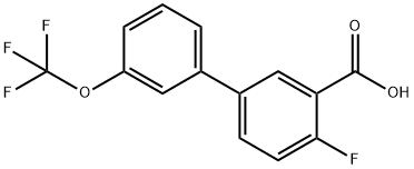 2-Fluoro-5-(3-trifluoromethoxyphenyl)benzoic acid 结构式