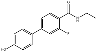 N-Ethyl-3-fluoro-4'-hydroxy-[1,1'-biphenyl]-4-carboxaMide 结构式