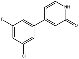 4-(3-Chloro-5-fluorophenyl)-2-hydroxypyridine 结构式