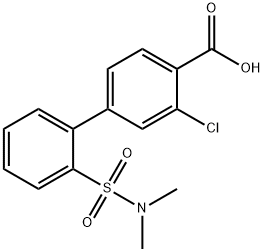 2-氯-4-(2-N,N-二甲基氨磺酰基苯基)苯甲酸 结构式