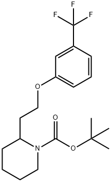 2-(2-(3-(三氟甲基)苯氧基)乙基)哌啶-1-羧酸叔丁酯 结构式