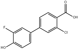 2-Chloro-4-(3-fluoro-4-hydroxyphenyl)benzoic acid 结构式