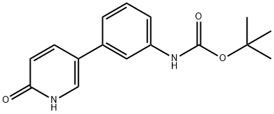 (3-(6-羟基吡啶-3-基)苯基)氨基甲酸叔丁酯 结构式
