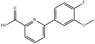 6-(4-Fluoro-3-Methoxyphenyl)picolinic acid 结构式