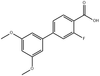 3-Fluoro-3',5'-diMethoxy-[1,1'-biphenyl]-4-carboxylic acid 结构式