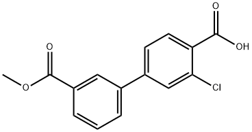 2-Chloro-4-(3-Methoxycarbonylphenyl)benzoic acid 结构式