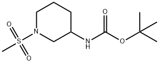 (1-(甲基磺酰基)哌啶-3-基)氨基甲酸叔丁酯 结构式