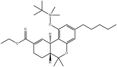 1-O-[(TERT-BUTYL)DIMETHYLSILYLOXY]-9-CARBOXYLIC ACID ETHYL ESTER 9-TETRAHYDRO CANNABINOL 结构式