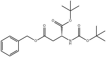 D-Aspartic acid, N-[(1,1-dimethylethoxy)carbonyl]-, 1-(1,1-dimethylethyl) 4-(phenylmethyl) ester 结构式