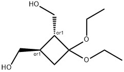 反式1,2-二甲羟基-3,3-二乙氧基环丁烷 结构式