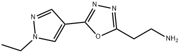 1,3,4-Oxadiazole-2-ethanamine, 5-(1-ethyl-1H-pyrazol-4-yl)- 结构式