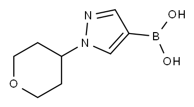 B-[1-(Tetrahydro-2H-pyran-4-yl)-1H-pyrazol-4-yl]boronic Acid 结构式
