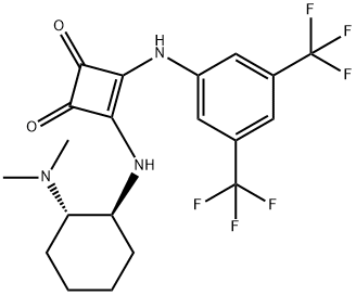 3-[[3,5-BIS(TRIFLUOROMETHYL)PHENYL]AMINO]-4-[[(1S,2S)-2-(DIMETHYLAMINO)CYCLOHEXYL]AMINO]--CYCLOBUTENE-1,2-DIONE 结构式