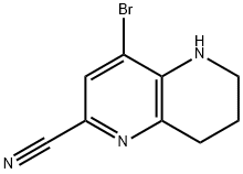4-BROMO-5,6,7,8-TETRAHYDRO-[1,5]NAPHTHYRIDINE-2-CARBONITRILE 结构式