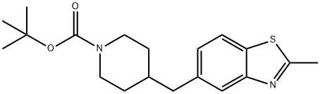 N-BOC-4-[(2-甲基-5-苯并噻唑基)甲基]哌啶 结构式