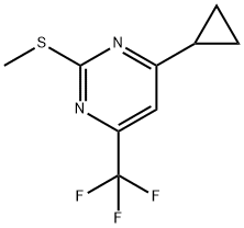 4-环丙基-2-(甲硫基)-6-(三氟甲基)嘧啶 结构式