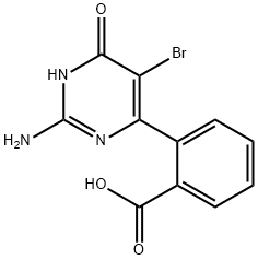2-(2-氨基-5-溴-1,6-二氢-6-氧代-4-嘧啶基)苯甲酸 结构式