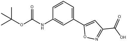 5-(3-BOC氨基)苯基异噁唑-3-羧酸 结构式