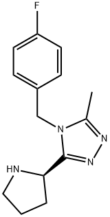 (R)-4-(4-氟苄基)-3-甲基-5-(吡咯烷-2-基)-4H-1,2,4-三唑 结构式