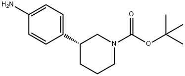 (3R)-3-(4-氨基苯基)-1-哌啶甲酸叔丁酯 结构式
