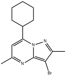 3-溴-7-环己基-2,5-二甲基吡唑并[1,5-A]嘧啶 结构式