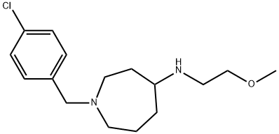 1-[(4-氯苯基)甲基]六氢-N-(2-甲氧基乙基)-1H-氮杂卓-4-胺 结构式