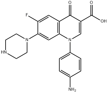 3-Quinolinecarboxylic acid, 1-(4-aMinophenyl)-6-fluoro-1,4-dihydro-4-oxo-7-(1-piperazinyl)- 结构式