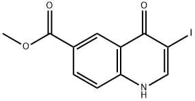 3-碘-4-羟基喹啉-6-羧酸甲酯 结构式