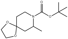 1,4-Dioxa-8-azaspiro[4.5]decane-8-carboxylic acid, 7-Methyl-, 1,1-diMethylethyl ester 结构式