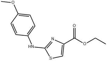 乙基2-[(4-甲氧基苯基)氨基]-1,3-噻唑-4-羧酸酯 结构式