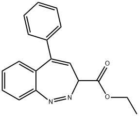 5-Phenyl-3H-1,2-benzodiazepine-3-carboxylic acid ethyl ester 结构式
