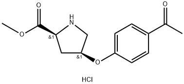 Methyl (2S,4S)-4-(4-acetylphenoxy)-2-pyrrolidinecarboxylate hydrochloride 结构式