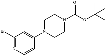 2-溴-4-(N-BOC-哌嗪-1-基)吡啶 结构式