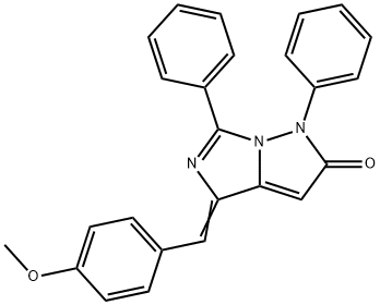 1H-Imidazo[1,5-b]pyrazol-2(4H)-one,  4-[(4-methoxyphenyl)methylene]-1,6-diphenyl- 结构式