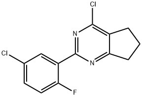 4-氯-2-(5-氯-2-氟苯基)-6,7-二氢-5H-环戊并[D]嘧啶 结构式