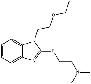 1-ethoxyethyl-2-dimethylaminoethylthiobenzimidazole 结构式