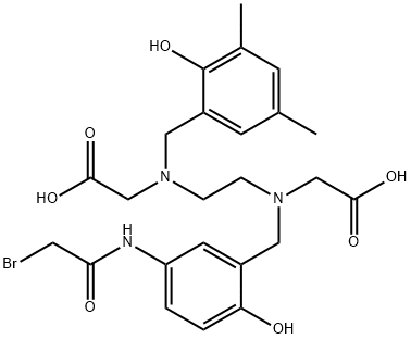 N-(2-hydroxy-3,5-dimethylbenzyl)-N-(2-hydroxy-5-bromoacetamidobenzyl)ethylenediamine-N,N'-diacetic acid 结构式