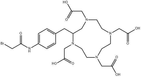 4-bromoacetamidobenzyl-1,4,7,10-tetraazacyclododecane-N,N',N'',N'''-tetraacetic acid 结构式