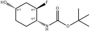 tert-Butyl ((1R,2R,4S)-rel-2-fluoro-4-hydroxycyclohexyl)carbamate 结构式