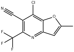 7-chloro-2-Methyl-5-(trifluoroMethyl)furo[3,2-b]pyridine-6-carbonitrile 结构式