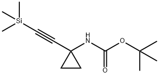 (1 - ((三甲基甲硅烷基)乙炔基)环丙基)氨基甲酸叔丁酯 结构式