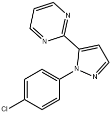 2 - (1 - (4 -氯苯基)-1H -5-吡唑基)嘧啶 结构式