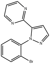 2 - (1 - (2 - 溴苯基) -1H-5- 吡唑基)嘧啶 结构式