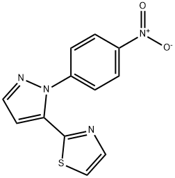 2 - (1 - (4 -硝基苯基)1H -5-吡唑基)噻唑 结构式