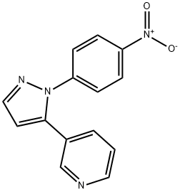 3 - (1 - (4 -硝基苯基)-1H -5-吡唑基)吡啶 结构式