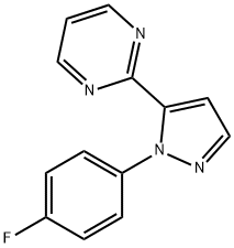 2 - (1 - (4 - 氟苯基) -1H-5- 吡唑基)嘧啶 结构式