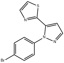 2 - (1 - (4 -溴苯基)-1H -5-吡唑基)噻唑 结构式